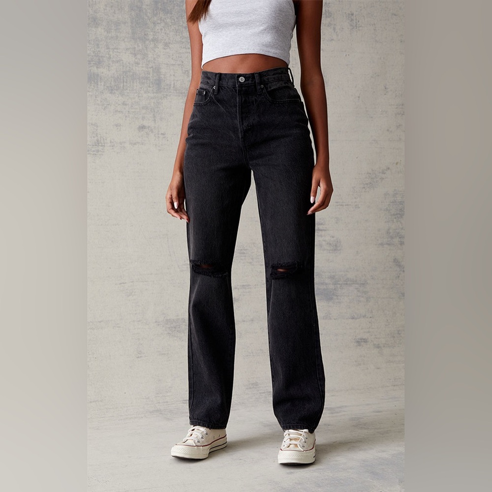 PacSun Black Distressed Dad Jeans Sz 24